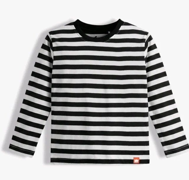 ORANGE SUGAR Kids Full Sleeve T-Shirt | Cotton Round Neck | Soft Breathable Fabric | Casual Wear for Boys & Girls
- 8-9 Y, Black stripes