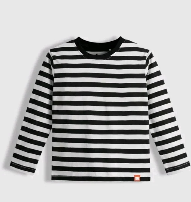 ORANGE SUGAR Kids Full Sleeve T-Shirt | Cotton Round Neck | Soft Breathable Fabric | Casual Wear for Boys & Girls
- 10-11 y, Black stripes