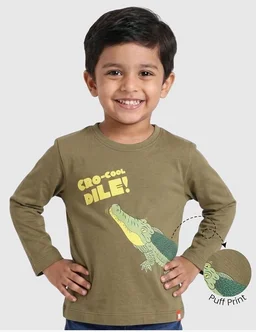 ORANGE SUGAR Kids Full Sleeve T-Shirt | Cotton Round Neck | Soft Breathable Fabric | Casual Wear for Boys & Girls
- 18-24 M, Crocodile