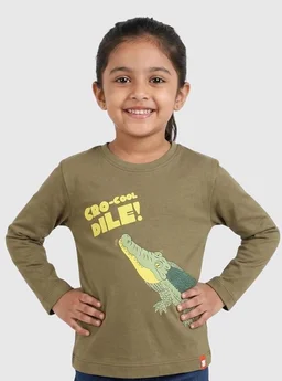 ORANGE SUGAR Kids Full Sleeve T-Shirt | Cotton Round Neck | Soft Breathable Fabric | Casual Wear for Boys & Girls
- 18-24 M, Crocodile