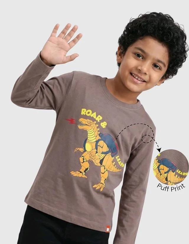 ORANGE SUGAR Kids Full Sleeve T-Shirt | Cotton Round Neck | Soft Breathable Fabric | Casual Wear for Boys & Girls
- 4-5 Y, Backpack Beast