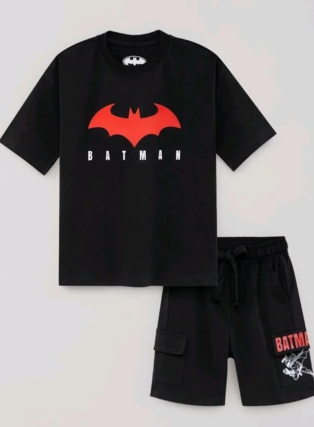 Nap Chief Kids Cotton Official Marvel Superhero's Printed Co ord Sets for Boys & Girls, T Shirt and Shorts for Casual Wear
- 13-14 y, Jet Black
