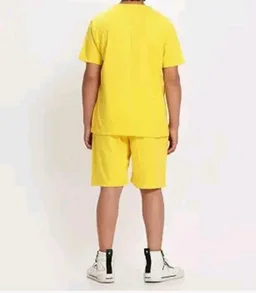 KYDA KIDS® Boys 100% Cotton Oversized T-Shirt Shorts Clothing Set | Kids Co-Ord Set | Half Sleeve T-Shirt with Matching Shorts | Soft Breathable Fabric | Comfortable Stylish Casual Wear
- 13-14 y, Yellow