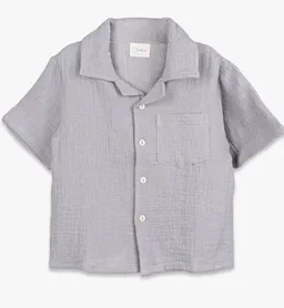 Kidbea Organic Cotton Shirt & Pant Co-ord Set for Kids | Elegant & Comfortable Summer Wear | Stylish Half Sleeve Shirt with Bow & Comfy Shorts
- 3-4 y, Grey