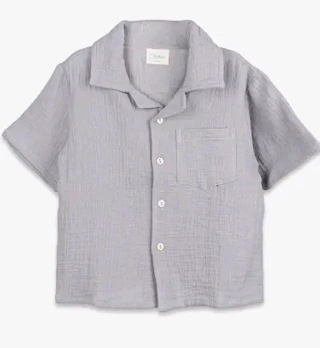 Kidbea Organic Cotton Shirt & Pant Co-ord Set for Kids | Elegant & Comfortable Summer Wear | Stylish Half Sleeve Shirt with Bow & Comfy Shorts
- 4-5 Y, Grey