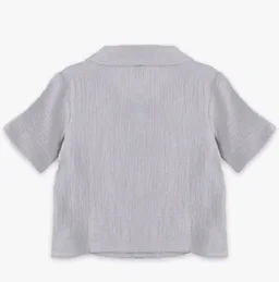 Kidbea Organic Cotton Shirt & Pant Co-ord Set for Kids | Elegant & Comfortable Summer Wear | Stylish Half Sleeve Shirt with Bow & Comfy Shorts
- 4-5 Y, Grey