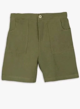 Kidbea Organic Cotton Shirt & Pant Co-ord Set for Kids | Elegant & Comfortable Summer Wear | Stylish Half Sleeve Shirt with Bow & Comfy Shorts
- 3-4 y, Green