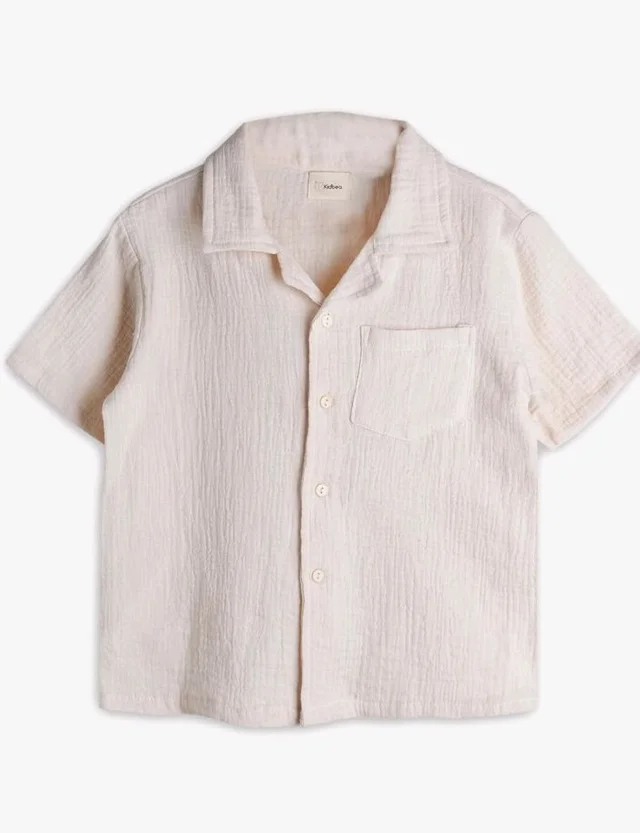 Kidbea Organic Cotton Shirt & Pant Co-ord Set for Kids | Elegant & Comfortable Summer Wear | Stylish Half Sleeve Shirt with Bow & Comfy Shorts
- 4-5 Y, Off white