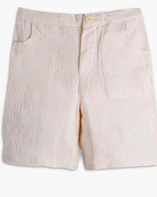 Kidbea Organic Cotton Shirt & Pant Co-ord Set for Kids | Elegant & Comfortable Summer Wear | Stylish Half Sleeve Shirt with Bow & Comfy Shorts
- 4-5 Y, Off white