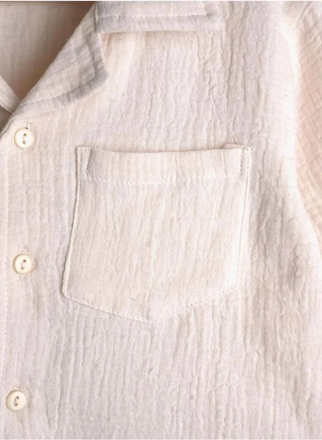 Kidbea Organic Cotton Shirt & Pant Co-ord Set for Kids | Elegant & Comfortable Summer Wear | Stylish Half Sleeve Shirt with Bow & Comfy Shorts
- 4-5 Y, Off white