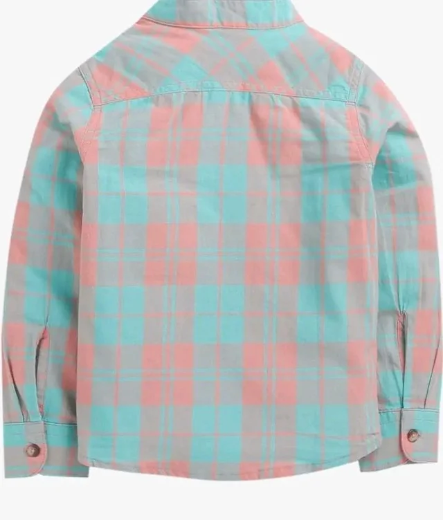 Hopscotch Boys Green Checkered Full-Sleeve Mandarin Shirt
- 3-4 Y, Green