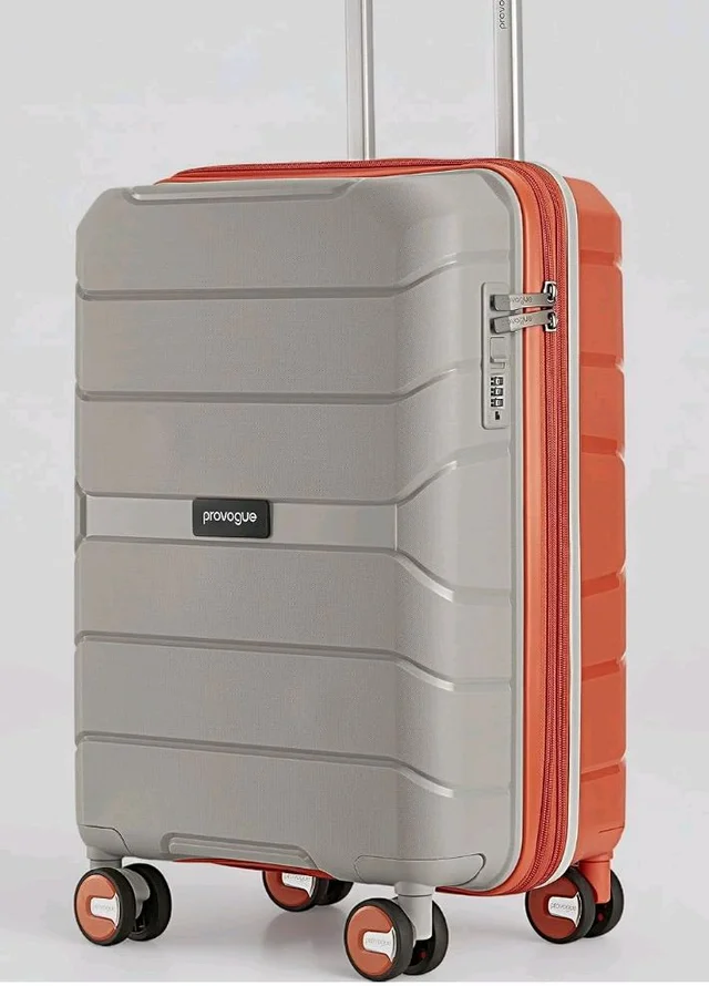 Provogue Cascade Hard-Sided PP 55 Cm Suitcase/Cabin Trolley Bag Small| Expandable Space with 8 Wheels Trolley Bags for Travel |Combination Lock|5 Year Warranty (Timberwolf Grey/Burnt Orange)
50+ bought in past month