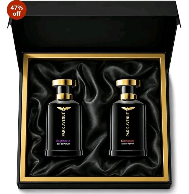 Park Avenue For Him | Luxury Perfume Gift Set for Men | 2 x 100ml | Euphoria & Conquer | Long Lasting EDP | Amber | Musk | Premium Fragrance