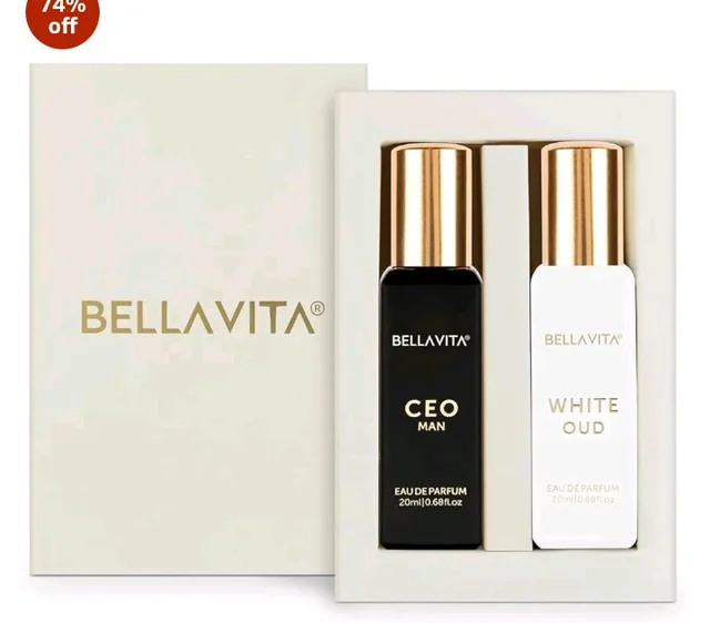 BELLAVITA CEO MAN and WHITE OUD Unisex | Long Lasting Perfume Unisex | Eau De Parfum pack of 2x20ml each | Tonka, Agarwood & Orange | Woody, Spicy & Citrus Premium Fragrance