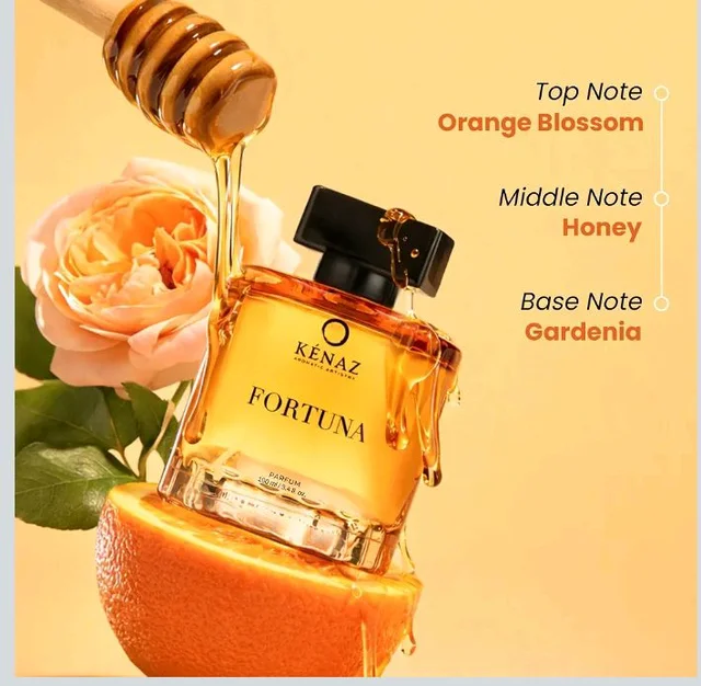 KENAZ Fortuna Long Lasting Perfume For Men & Women 100ML | Dubai Crafted | Floral Fruity With Orange Blossom & Patchouli | Unisex Parfum | 20% Fragrance Oil