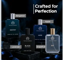 The Man Company Premium Perfume Gift Set for Men (4 x 50ml) with Travel Pouch – Black, Hope, Destiny & Sky | Long-Lasting EDP & EDT Fragrances | Luxury Gift Set for Birthday, Anniversary