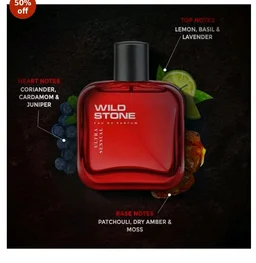Wild Stone Ultra Sensual Perfume Spray for Men, 100ml, A Sensory Treat for Casual Encounters, Aromatic Blend of Masculine Fragrances