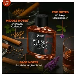 Beardo Whisky Smoke Eau De Parfum Men Spicy, Woody - Oudh Perfume For Men Long Lasting, Date Night Fragrance Body Spray For Men, 100ml