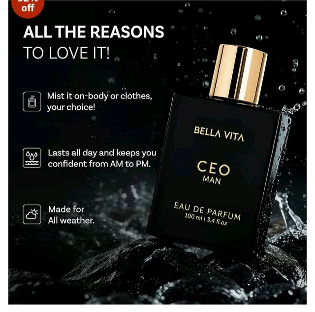 Bella Vita Luxury CEO Man | Long Lasting EDP 100ml | with Lemon, Lavender, Tonka, Mandarin & Vetiver | Premium Fragrance Perfume for Men | Ideal for Every Moment