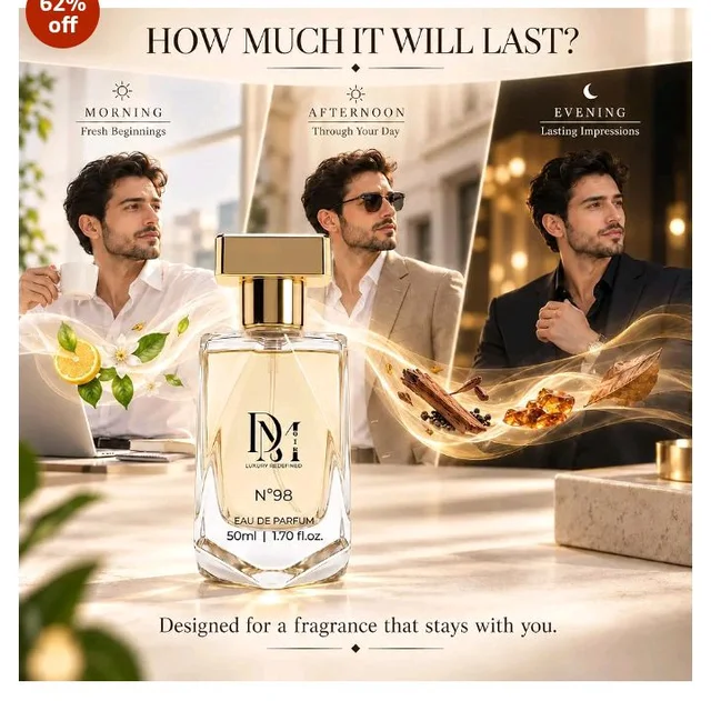 N98 Perfume for Man | Eau De Parfum (EDP) Long-Lasting Luxury Perfume | Amber Woody| Office Wear, Date Night & Daily Use | Premium Parfum Gift For Man - 50ML