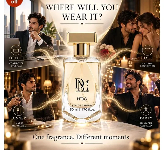 N98 Perfume for Man | Eau De Parfum (EDP) Long-Lasting Luxury Perfume | Amber Woody| Office Wear, Date Night & Daily Use | Premium Parfum Gift For Man - 50ML