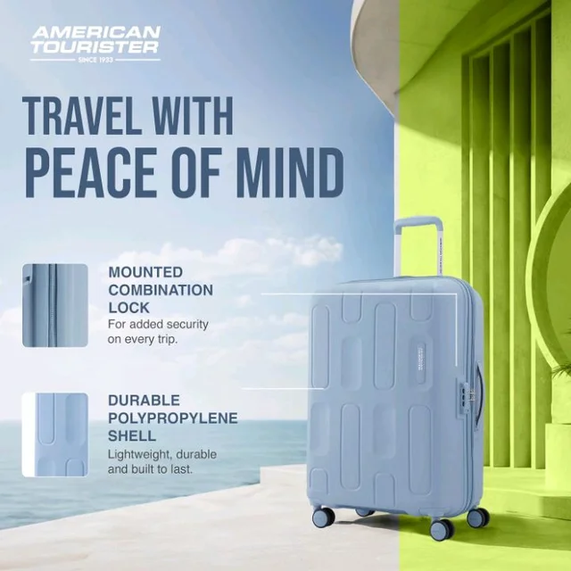 American Tourister Ivy 2.0|Medium Size Check-in Spinner Trolley Bag (68 cm)|360° 8 Wheel Travel Luggage|Hard Case Polypropylene (PP) Suitcase|Combination Lock|Blue Frog
800+ bought in past month