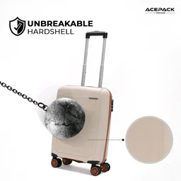 ACEPACK by Verage Megatron Pro Hard Side Polypropylene Luggage Small Cabin 41L | Lightweight Unbreakable Suitcase Set with 360° Silent Spinner Wheels, Number Lock & Telescopic Handle