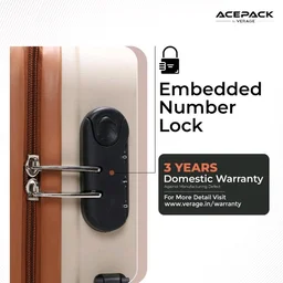 ACEPACK by Verage Megatron Pro Hard Side Polypropylene Luggage Small Cabin 41L | Lightweight Unbreakable Suitcase Set with 360° Silent Spinner Wheels, Number Lock & Telescopic Handle