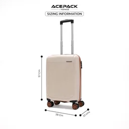 ACEPACK by Verage Megatron Pro Hard Side Polypropylene Luggage Small Cabin 41L | Lightweight Unbreakable Suitcase Set with 360° Silent Spinner Wheels, Number Lock & Telescopic Handle