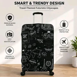 Printed Luggage Cover for Traveling Bag & Suitcase - Trolley Protector
Stretchable & Scratchproof with Velcro Lock & Lightweight Washable Material(Suitcase Not Included , Only Cover)