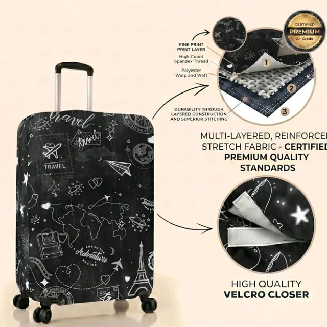 Printed Luggage Cover for Traveling Bag & Suitcase - Trolley Protector
Stretchable & Scratchproof with Velcro Lock & Lightweight Washable Material(Suitcase Not Included , Only Cover)