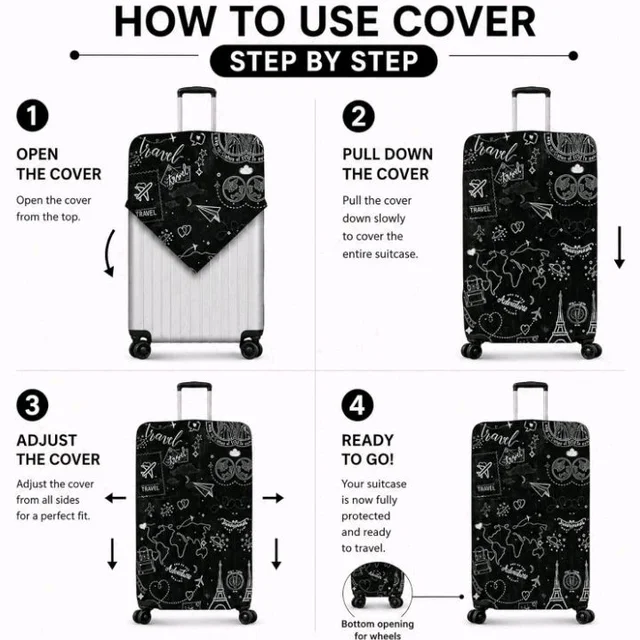 Printed Luggage Cover for Traveling Bag & Suitcase - Trolley Protector
Stretchable & Scratchproof with Velcro Lock & Lightweight Washable Material(Suitcase Not Included , Only Cover)