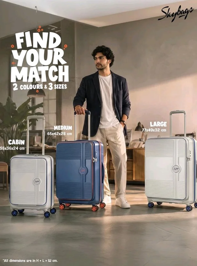 Skybags Zephyre Medium Hard Luggage (65 Cm) | Luggage Trolley with 8 Wheels, TSA Lock and Expander | Blue Horizon | Unisex
50+ bought in past month