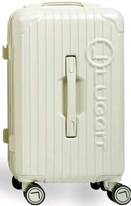 CDG Luxury Trunk Trolley Bag (20 Inch) | Polycarbonate Hard Shell Suitcases with USB Port & TSA Lock | Durable Spinner Cabin Luggage for Travel (White, Small)