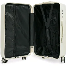 CDG Luxury Trunk Trolley Bag (20 Inch) | Polycarbonate Hard Shell Suitcases with USB Port & TSA Lock | Durable Spinner Cabin Luggage for Travel (White, Small)