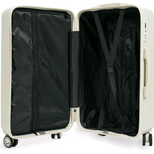 CDG Luxury Trunk Trolley Bag (20 Inch) | Polycarbonate Hard Shell Suitcases with USB Port & TSA Lock | Durable Spinner Cabin Luggage for Travel (White, Small)