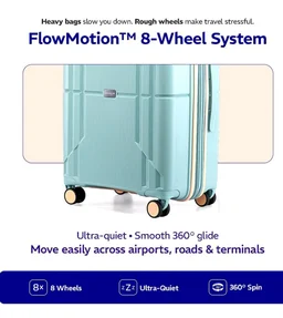 Provogue Lumina Hard-Sided PP 55 Cm Suitcase/Cabin Trolley Bag Small| Expandable Space with 8 Wheels Trolley Bags for Travel |Lightweight with Combination Lock|5 Year Warranty (Turquoise Blue)
50+ bought in past month