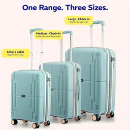 Provogue Lumina Hard-Sided PP 55 Cm Suitcase/Cabin Trolley Bag Small| Expandable Space with 8 Wheels Trolley Bags for Travel |Lightweight with Combination Lock|5 Year Warranty (Turquoise Blue)
50+ bought in past month
