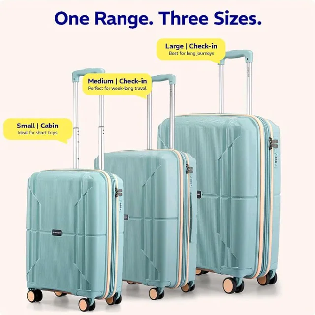 Provogue Lumina Hard-Sided PP 55 Cm Suitcase/Cabin Trolley Bag Small| Expandable Space with 8 Wheels Trolley Bags for Travel |Lightweight with Combination Lock|5 Year Warranty (Turquoise Blue)
50+ bought in past month
