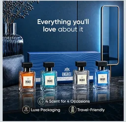 Engage Luxury Perfume Gift Set for Men 80ml (20ml x 4) |4 Unique EDP Fragrances| Long Lasting |Travel Size Perfume Combo|Birthday, Anniversary, Wedding Gift|No Parabens|Dermat-Tested