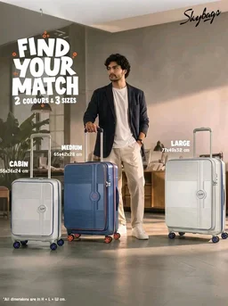 Skybags Zephyre Cabin Hard Luggage (55 Cm) | Luggage Trolley with Laptop Compartment, 8 Wheels and TSA Lock | Blue Horizon | Unisex
50+ bought in past month