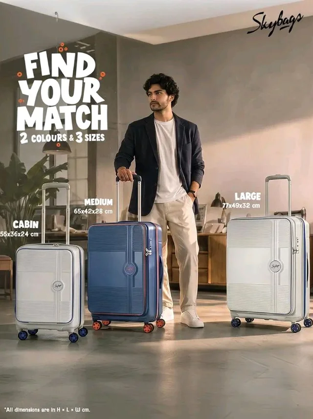Skybags Zephyre Cabin Hard Luggage (55 Cm) | Luggage Trolley with Laptop Compartment, 8 Wheels and TSA Lock | Blue Horizon | Unisex
50+ bought in past month
