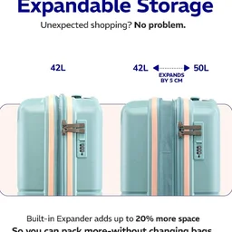 Provogue Lumina Hard-Sided PP 55 Cm Suitcase/Cabin Trolley Bag Small| Expandable Space with 8 Wheels Trolley Bags for Travel |Lightweight with Combination Lock|5 Year Warranty (Turquoise Blue)
50+ bought in past month