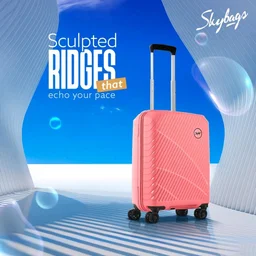 Skybags Streax Cabin (Small Size) Hard Case Trolley Bag, Coral
Stylish Sculpted Ridges, Durable Polyproylene Case, 8-Wheels, Combination Lock,Compact Travel Luggage, 5-Year Global Warranty