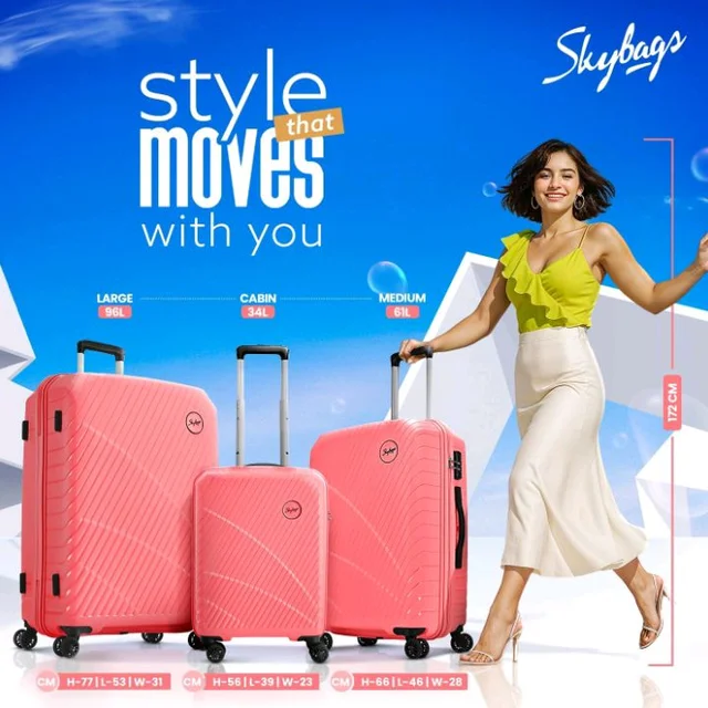 Skybags Streax Cabin (Small Size) Hard Case Trolley Bag, Coral
Stylish Sculpted Ridges, Durable Polyproylene Case, 8-Wheels, Combination Lock,Compact Travel Luggage, 5-Year Global Warranty