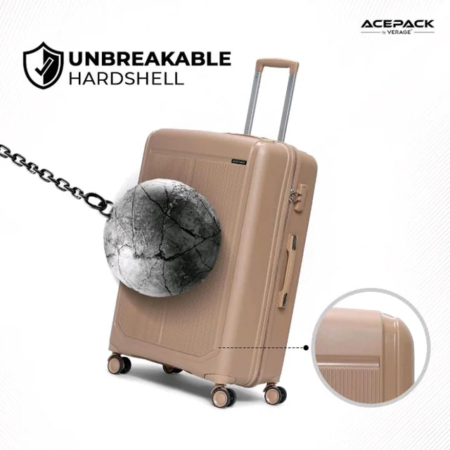 ACEPACK by Verage Megatron Hard Side Polypropylene Luggage Small Cabin 41L | Lightweight Unbreakable Suitcase Set with 360° Silent Spinner Wheels, Number Lock & Telescopic Handle