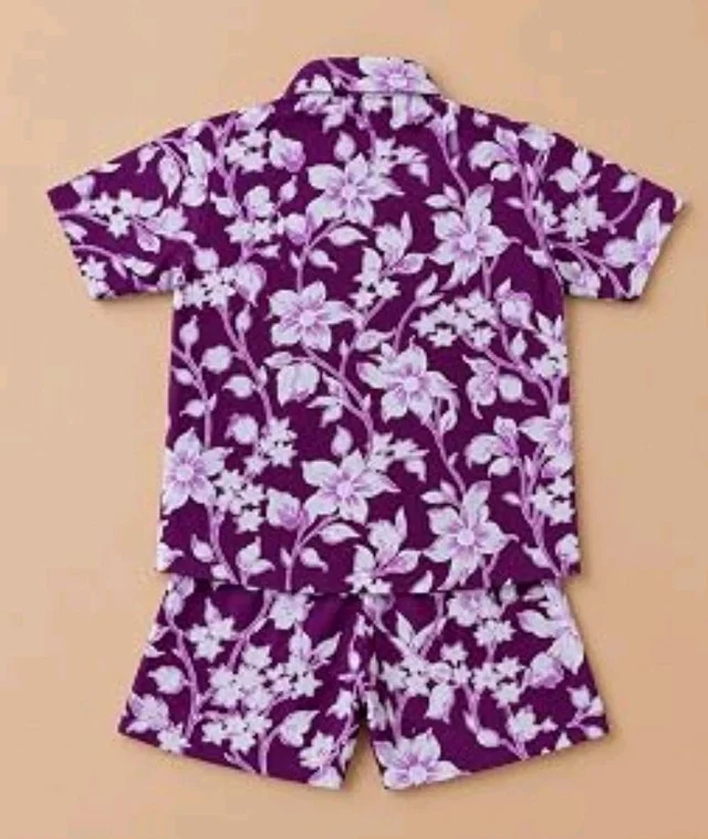 A.T.U.N. (ALL THINGS UBER NICE) Boys 100% Cotton Printed Shirt and Shorts Set | Soft Breathable Clothing Set for Kids | Coordinated Summer Outfit with Comfortable Fit | Lightweight Co-Ord Set for Boys
- 18-24 M, Wine