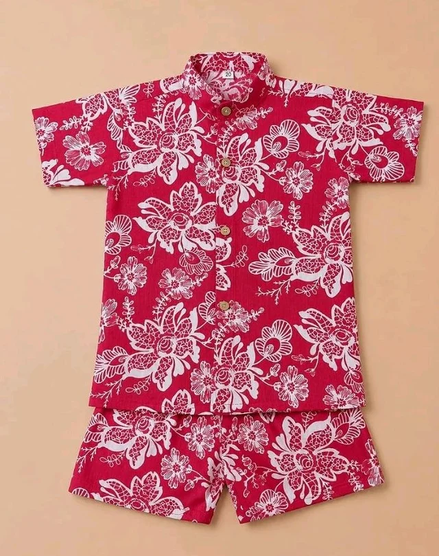 A.T.U.N. (ALL THINGS UBER NICE) Boys 100% Cotton Printed Shirt and Shorts Set | Soft Breathable Clothing Set for Kids | Coordinated Summer Outfit with Comfortable Fit | Lightweight Co-Ord Set for Boys
- 2-3 M, Cream