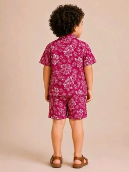 A.T.U.N. (ALL THINGS UBER NICE) Boys 100% Cotton Printed Shirt and Shorts Set | Soft Breathable Clothing Set for Kids | Coordinated Summer Outfit with Comfortable Fit | Lightweight Co-Ord Set for Boys
- 0-6 M, Cream