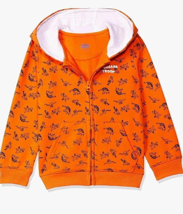 Amazon Brand - Symbol Boys Sweatshirt - Cuddle Up in Playful Comfort with These Long Sleeve Sweatshirts which are Super Soft & Fun for All Day Adventures!
- 4-5 Y, Orange -1